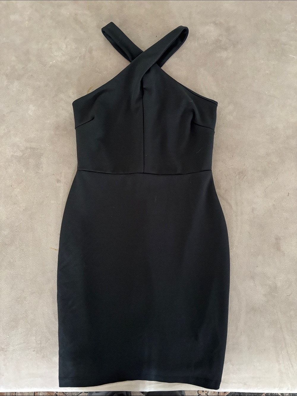 Lulu's Black Cross-Back Mini Sheath Dress